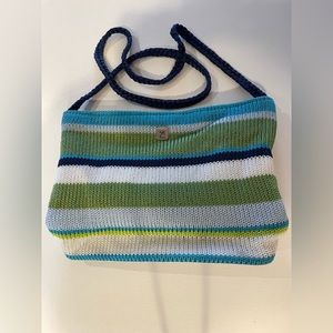 Aqua Blue Green Knit Bag